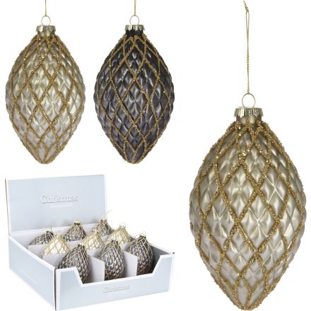 PALLINA A GOCCIA GRIGIA 14CM ASSORTITA