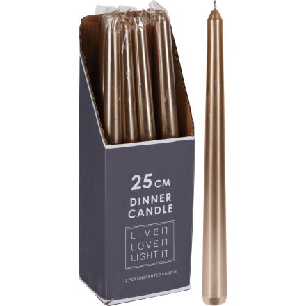 OFFERTA 3 CANDELE 25CM ORO