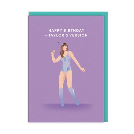 Ohh Deer Biglietto di auguri "Happy Birthday – Taylor’s Swift" A6, aqua/lilla