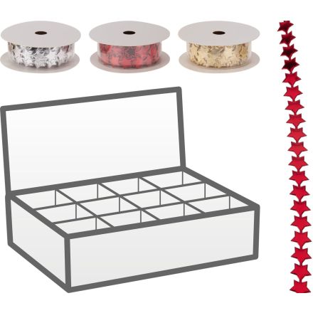 Nastro Decorativo Natalizio (Ribbon) 1.5x400cm modello assortito Oro/Argento/Rosso