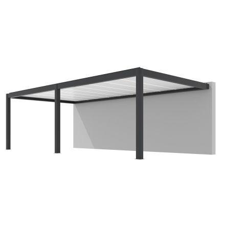 PERGOLA BIOCLIMATICA SUMMER GRIGIA 8X4 ADDOSSATA MOTORIZZATA + LED