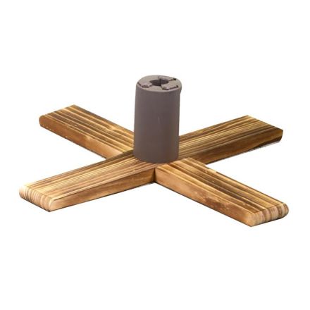 BASE PER ALBERO IN LEGNO REGOLABILE NATURALE 54X54H16CM