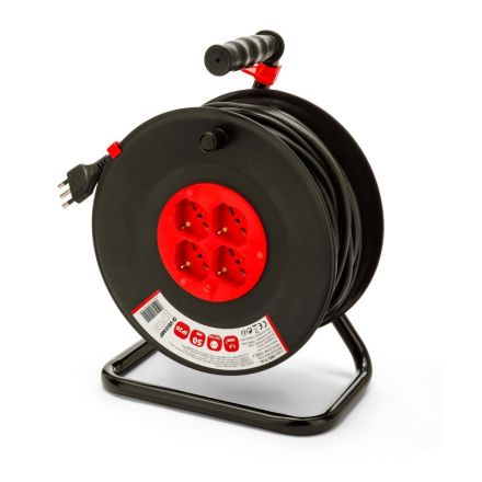 Avvolgicavo Bricolage, 4 prese, cavo H05VV-F3G1.5MM2, 50mt ,CE