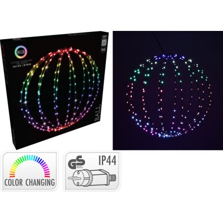 DECORAZIONE LUMINOSA SFERA, 224 LED, Ø50CM, MULTICOLORE
