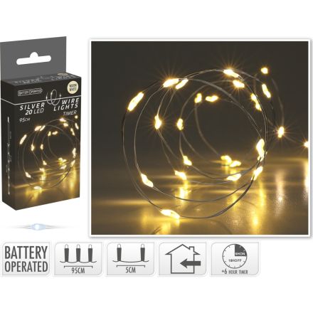 LUCI DI NATALE LED, 95CM, 20 LED, BIANCO CALDO