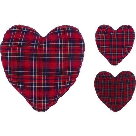 Cuscino cuore 34x34cm - rosso/verde colore assortito