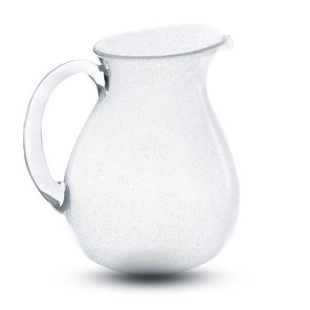 CARAFFA IN VETRO BIANCO TRASPARENTE CON MANICO COLLEZIONE MEMENTO