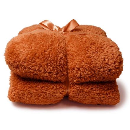 Coperta Teddy 150x200cm Arancione Fiamma