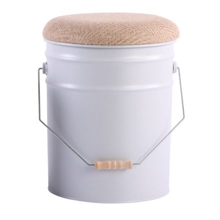 Sgabello Bucket Bianco Grande