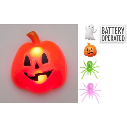 Figure di Halloween con luce a LED, modello assortito (verde, rosa, arancione, bianco)