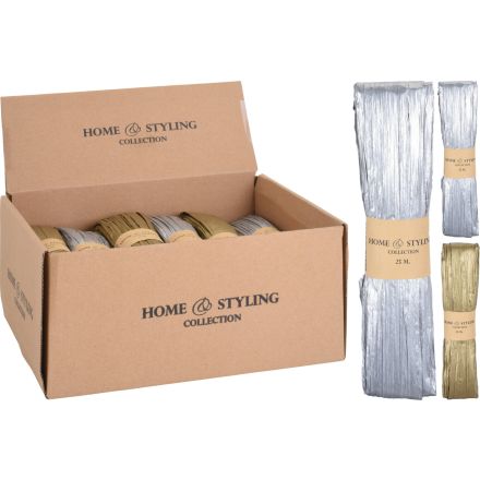 OFFERTA 3 NASTRI RAFIA COLORATA 4CM 25MT ASSORTITI