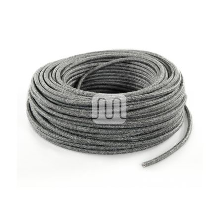 CAVO ELETTRICO TESSILE TONDO - CANVAS GRIGIO 3MT
