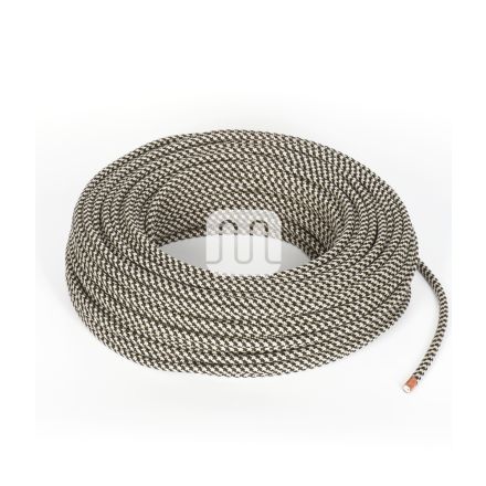 CAVO ELETTRICO TESSILE TONDO - SABBIA/NERO TO550 3MT