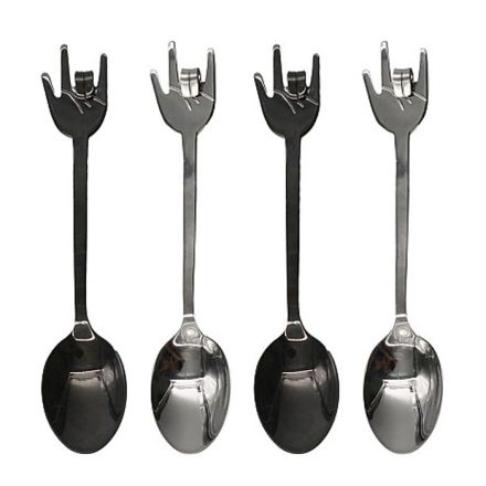 SET CUCCHIAINI DA CAFFE' MANI ROCK 4 PEZZI