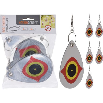SET 5 DISSUASORI SPAVENTAPASSERI IN METALLO PER UCCELLI 13X19CM