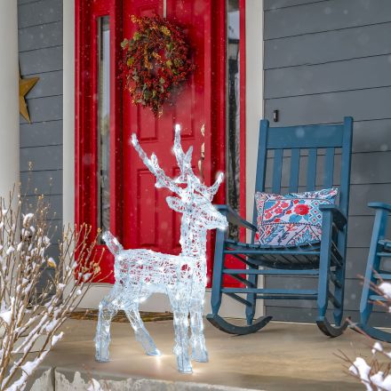 RENNA LUMINOSA 3D H65CM ACRILICO 80 DUAL LED BIANCO CALDO / BIANCO FREDDO