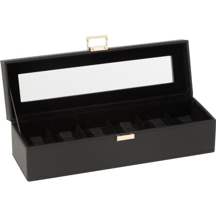 Porta Orologi a 6 Scomparti 34x1.5x1 cm Nero