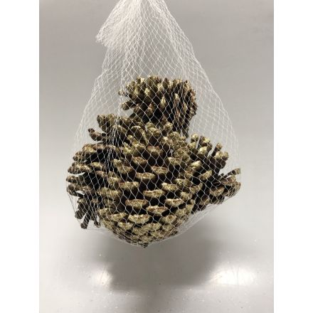 POMMES DE PIN DE NOËL À PAILLETTES OR ASSORTIES