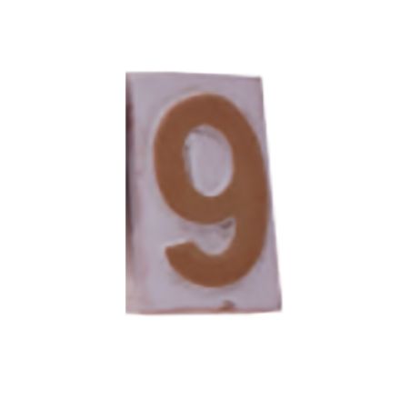 NUMERO SMALTATO 9 CM.9 IN TERRACOTTA