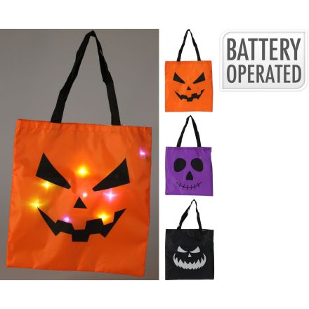 Borsa a forma di zucca per Halloween, 32x34x1 cm, modello assortito (arancione, nero, viola)