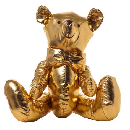 OURS EN VELOURS 40CM DORÉ