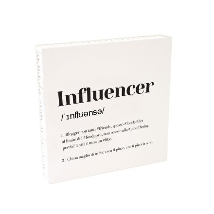 QUADRETTO DIZIONARIO INFLUENCER INGLESE 20X20X3 CM BIANCO