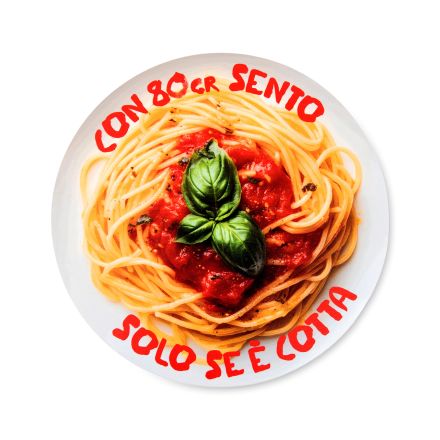 Tovaglietta tonda “con 80 grammi sento solo se è cotta” d36cm