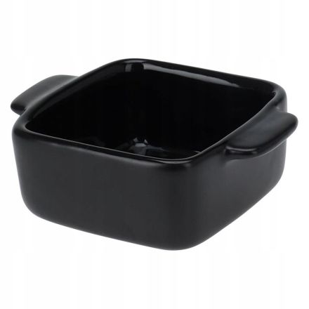 Cocottina quadrata in ceramica da forno 80 ml, 10x7x4cm, nero