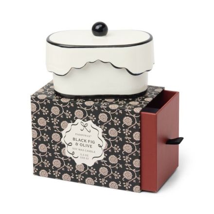 Paddywax Candela in Ceramica "Cherie" - Black Fico e Oliva (155g)