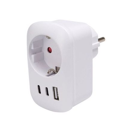 Presa elettrica con uscita USB 2 porte (2C+A), 230 V 16 A 3680 W – bianco