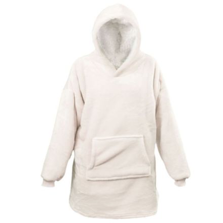 FELPA CON CAPPUCCIO, 70X50X87CM, DESIGN NATALIZIO, BIANCO