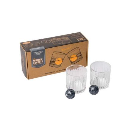 SET DA WHISKY 2 BICCHIERI + 2 PIETRE