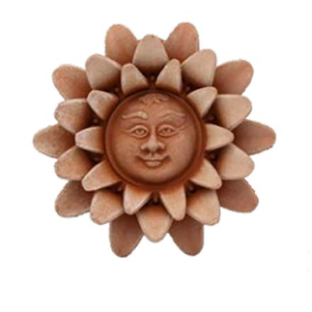 DECORAZIONE SOLE PETALI DALIA CM.15 IN TERRACOTTA