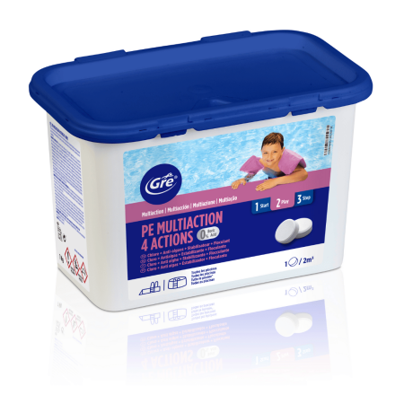 MULTI FUNZIONI 4 AZIONI PASTIGLIE 20GR PER PISCINE - 1 KG