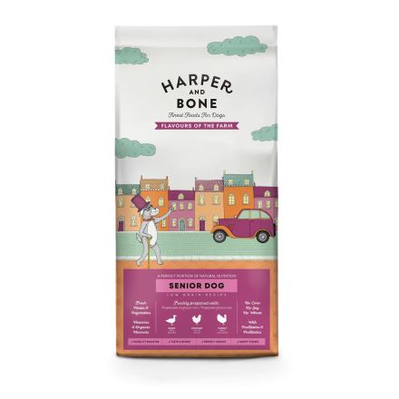 CROCCHETTE PER CANI HARPER AND BONE SENIOR DOG FLAVOURS OF THE FARM 2KG - ANATRA, TACCHINO E POLLO