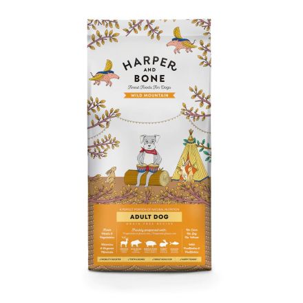 CROCCHETTE PER CANI HARPER AND BONE ADULT DOG WILD MOUNTAIN 2KG - CERVO, CINGHIALE, MAIALE, CONIGLIO E SALMONE