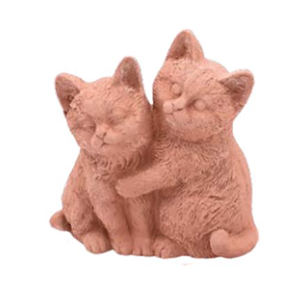 GATTINI INNAMORATI CM.18 IN TERRACOTTA