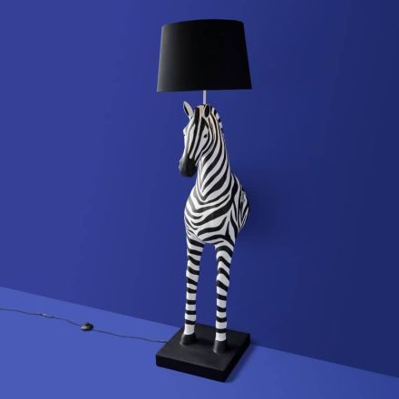 LAMPADA DA TERRA ZEBRA ZORA COLORE BIANCO E NERO