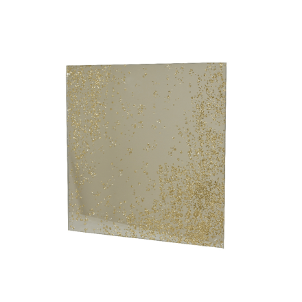 PIATTO/SOTTOPIATTO IN VETRO QUADRATO - ORO SCINTILLANTE