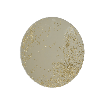 PIATTO/SOTTOPIATTO IN VETRO ROTONDO - ORO SCINTILLANTE