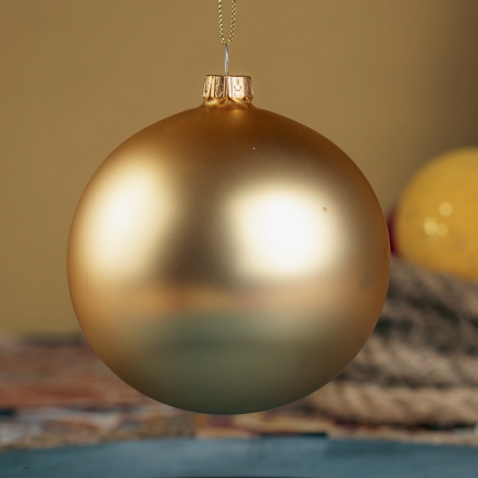 1 BOULE DE NOËL OR MAT Ø10 CM