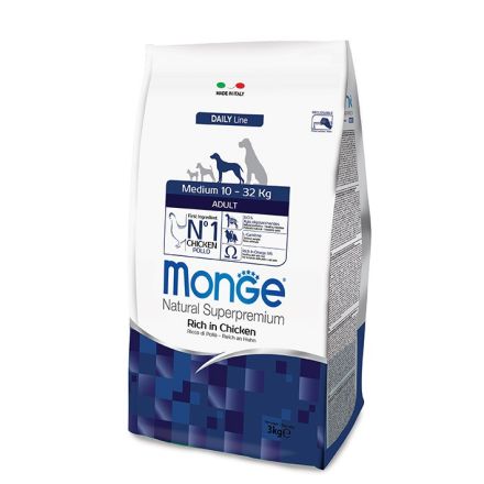MONGE CIBO SECCO CANE CROCCANTINI MEDIUM POLLO 12 KG