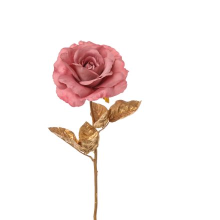 RAMO ORO CON ROSA 57CM