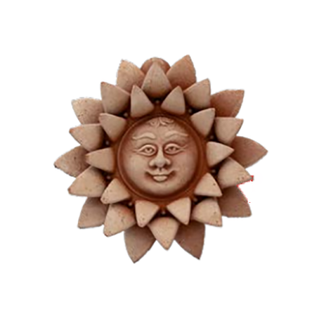 DECORAZIONE SOLE PETALI NINFEA CM.10 IN TERRACOTTA