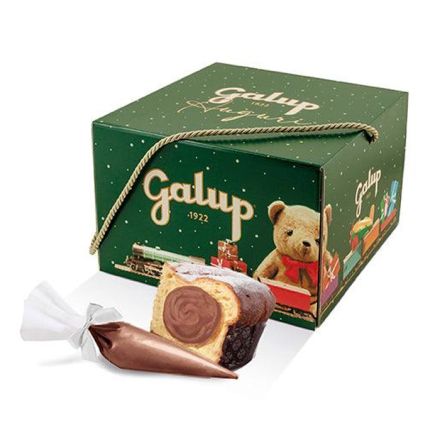 PANETTONE SENZA UVETTA E CANDITI CON PASTA D'ARANCIA E SAC A POCHE NOCCIOLE 750GR