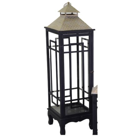 LANTERNA NERA 35X35XH118CM