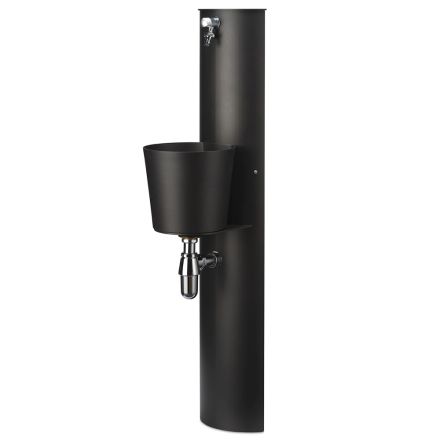 FONTANA A PARETE CON RUBINETTO E VASCA ANTRACITE