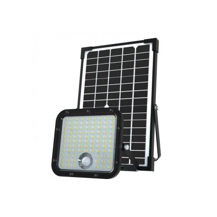 FARETTO LED A CARICA SOLARE 4800 LUMEN, CON RILEVATORE DI PRESENZA. PANNELLO SOLARE DEPORTATO