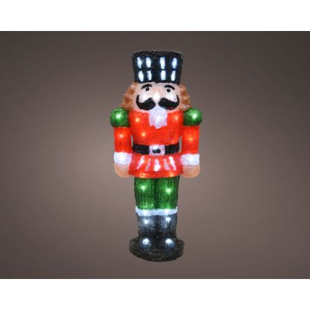 SOLDATINO SCHIACCIANOCI LED H60CM FIGURA ILLUMINATA DI NATALE