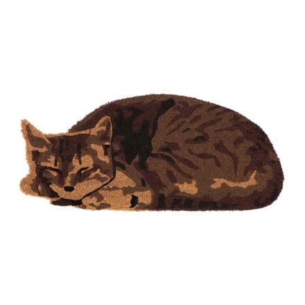 ZERBINO IN COCCO A FORMA DI GATTO CHE DORME 75X33CM